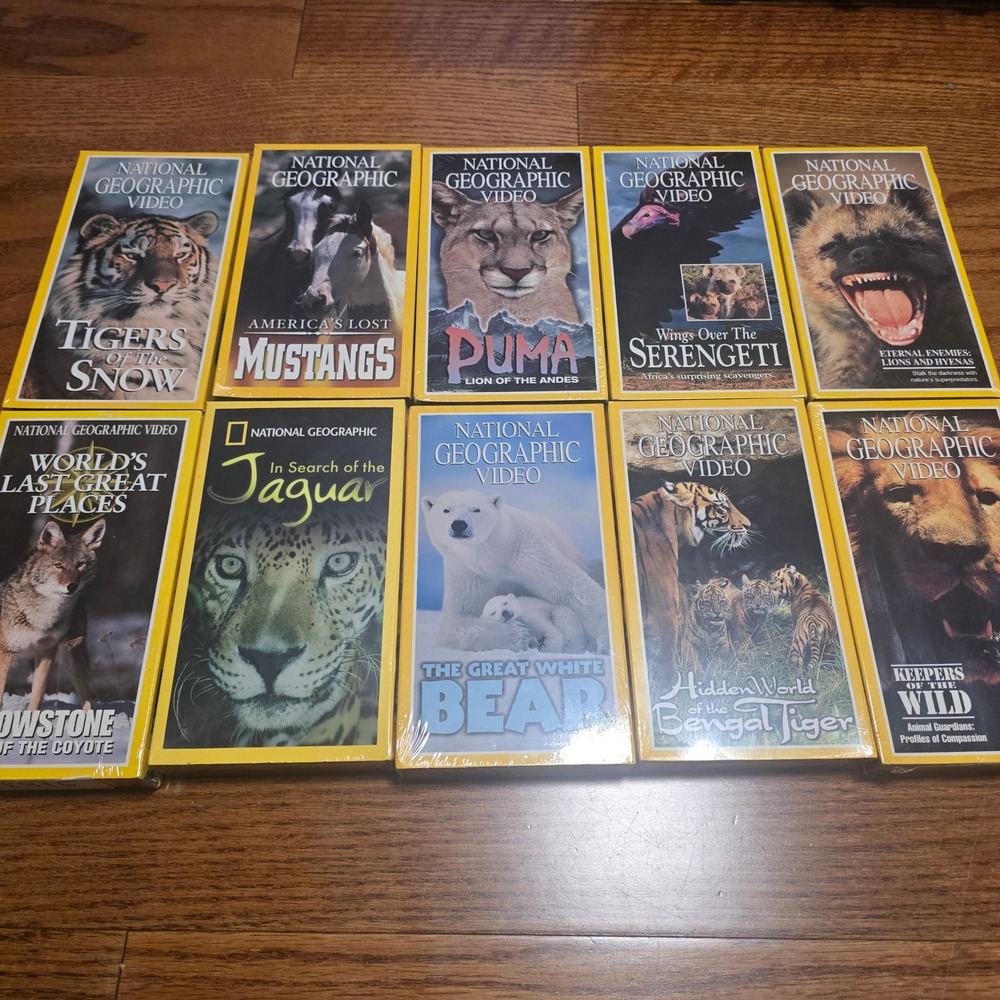 Lot of 10 National Geographic Video VHS Tapes New Sealed Nature Documentaries